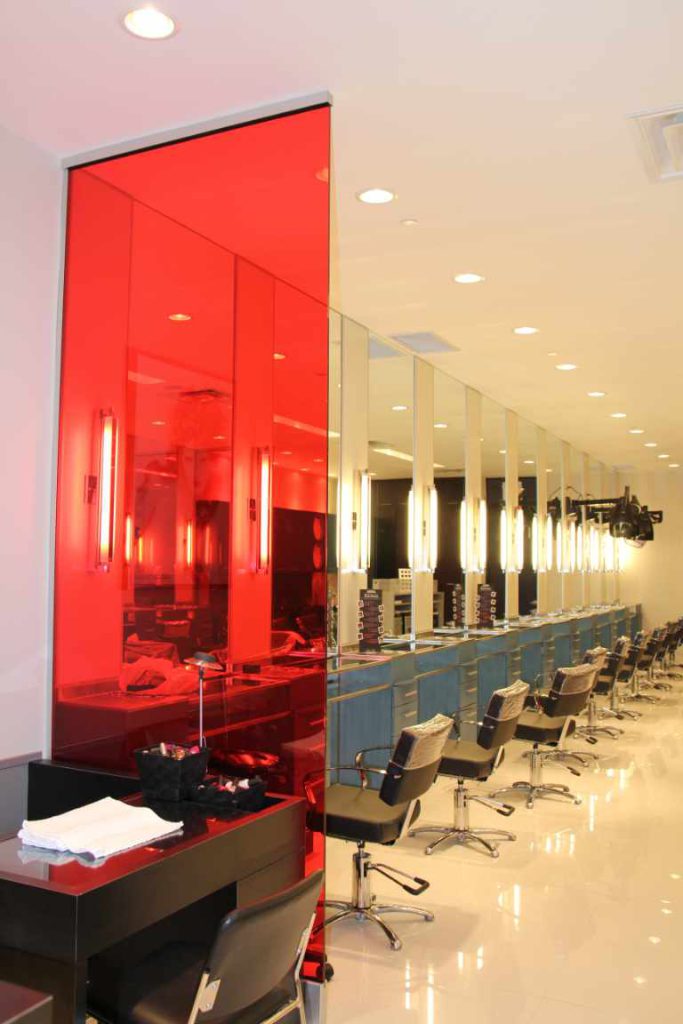 Tonyc Hair Salon Project by JNR Millwork display cases and lighting