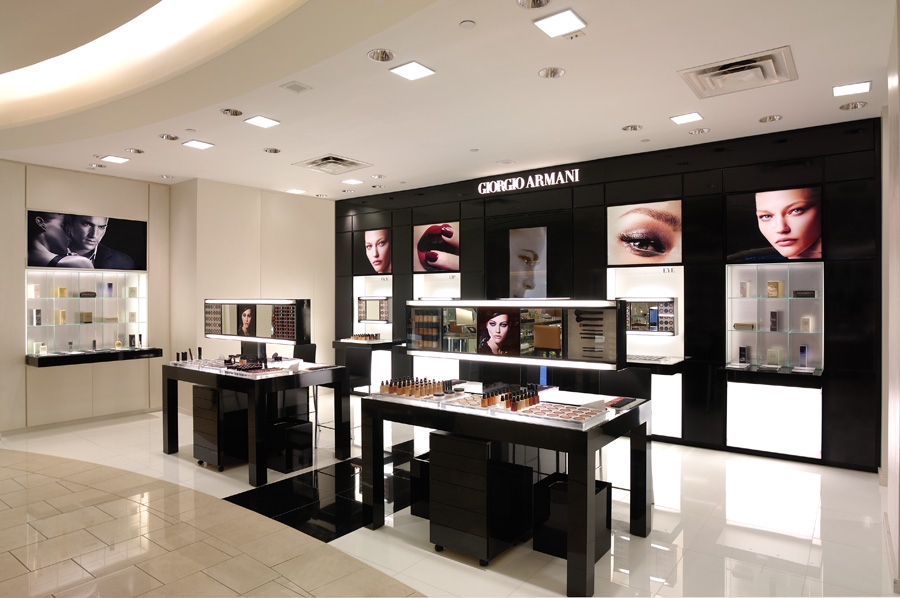Armani Project display cases with lighting by JNR Millwork